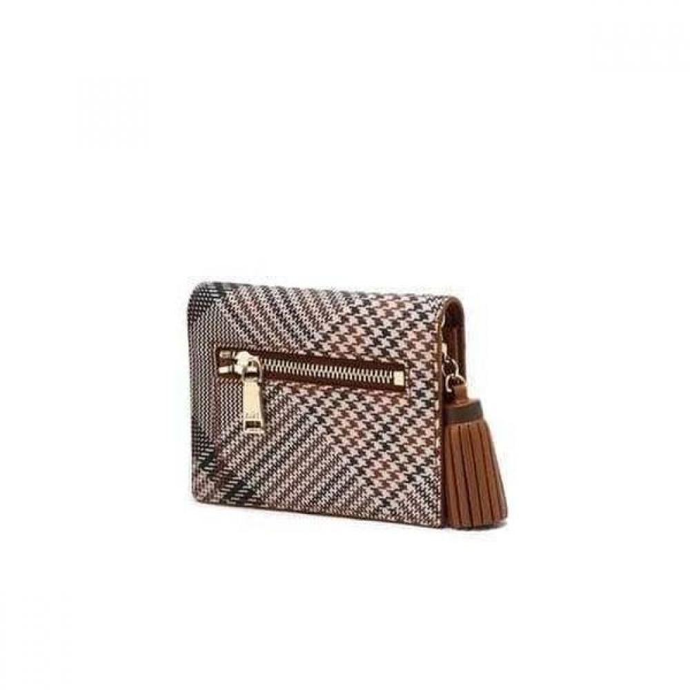 Daks Brown Check Pattern Tassel Point Card Wallet Dcwa6e328w2