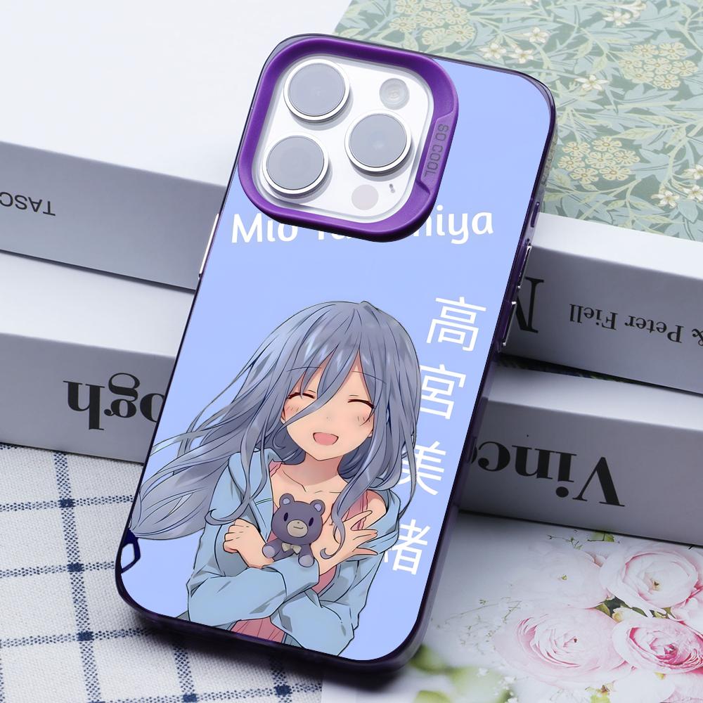Date a Live Mio Takamiya Purple Translucent Mobile Phone Case for iPhone 17 16 15 14 13 12 11 X XR XS Air Pro Max Plus Colorful