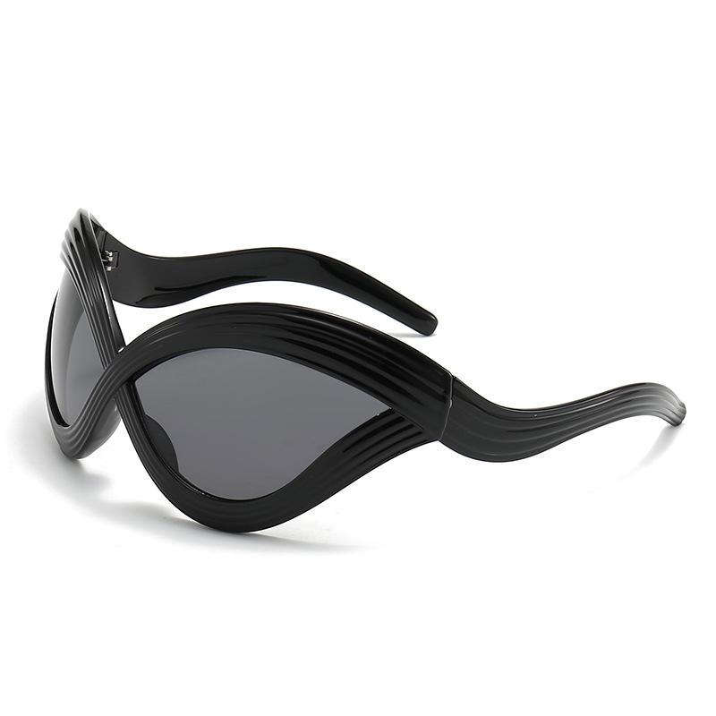 Очки Wave Lines Large Frame, футуристические солнцезащитные очки, женские индивидуальные солнцезащитные очки