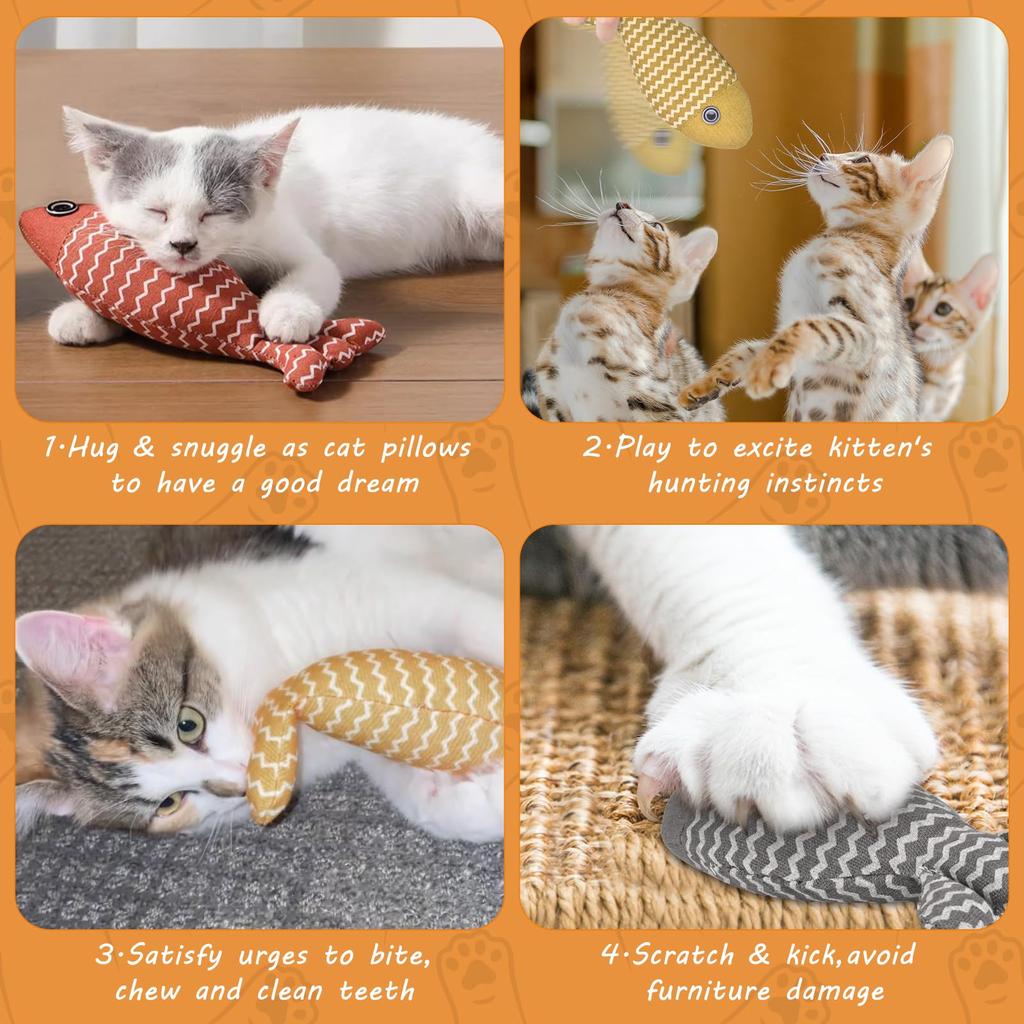 Игрушки для кошек Игрушки с рыбками и кошачьей мятой Интерактивная игрушка для кошек Игрушка для жевания кошек Игрушки-подушки для кошек Игрушки для упражнений с котятами для домашних кошек Набор для кошек