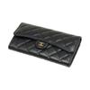 Chanel 23P Классический стеганый длинный кошелек-портмоне Женский кошелек Черный AP0241-Y01864-C3906