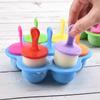 7 Grids DIY Ice Cream Popsicle Silicone Mold Ice Cream Ball Maker Popsicles Molds Baby Fruit Shake Home Kitchen Accessories Tool