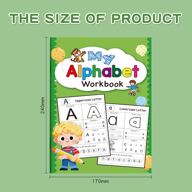 48 Pages A-Z Alphabet Workbook for Kids 26 Letters Tracing Directed Drawing Coloring Practice Book Homeschool Teaching Aids