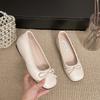 Inner height increase fairy style bow shoes summer new French gentle with skirt light mouth shoes