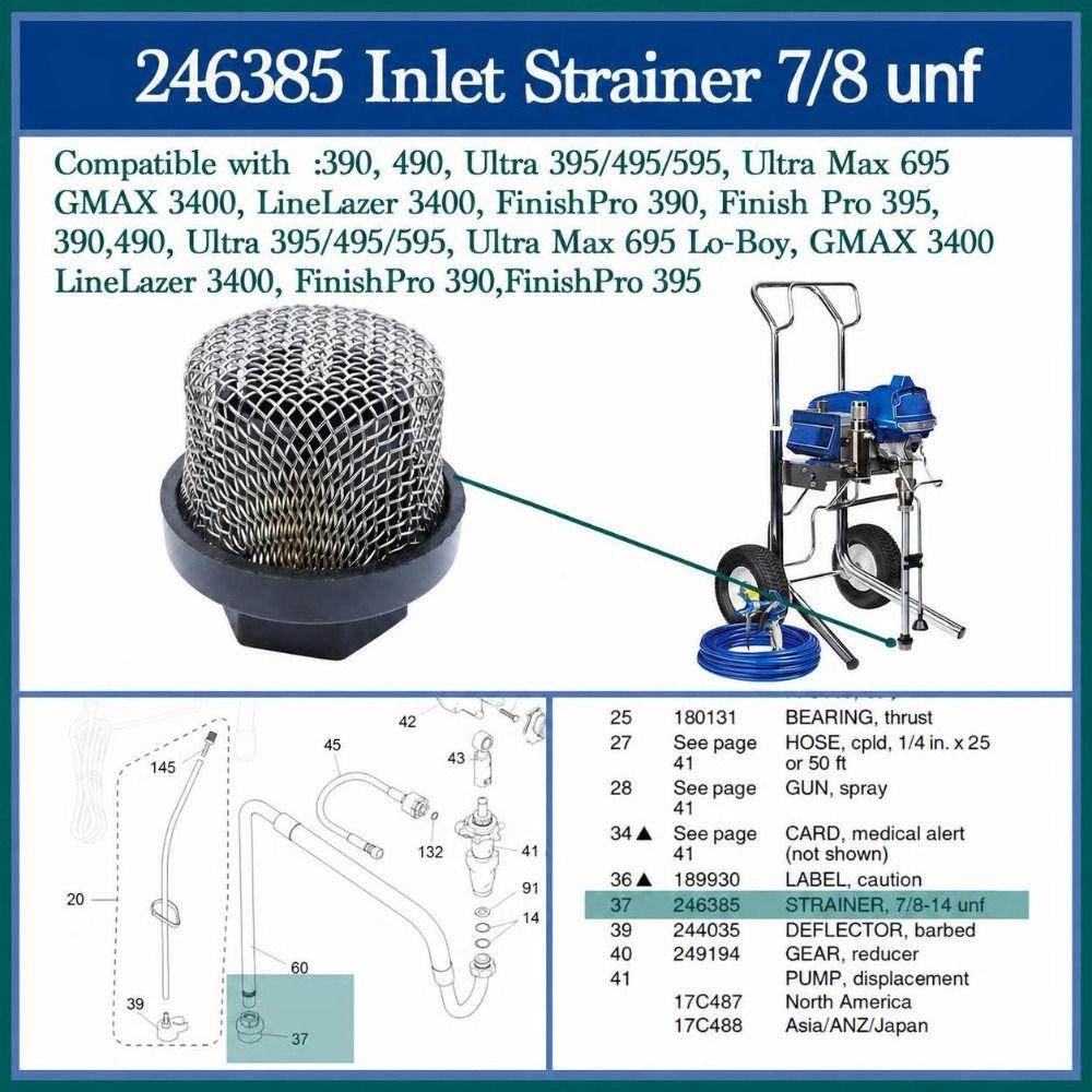 Inlet Type Paint Sprayer Filter 246385 Airless Sprayer Filter Inlet Filter Strainer Paint Spraying