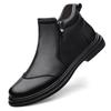 2024 New Fashion Trends Mens Chelsea Boots Genuine Leather Ankle Boots Slip-on Man Business Shoes Cowhide Fur Warm Winter Boots
