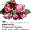 9Pcs/Bouquet Faux Flowers Realistic Beautiful Nice-looking Artificial Rose Fake Silk Flowers for Home