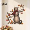 Fall Seasonal Focal Points Autumn Cat Metal Wall Decor, Tin Sign Plaque, Swing Decorative Displays Art Decoration for Thanksgiving Harvest Festival,