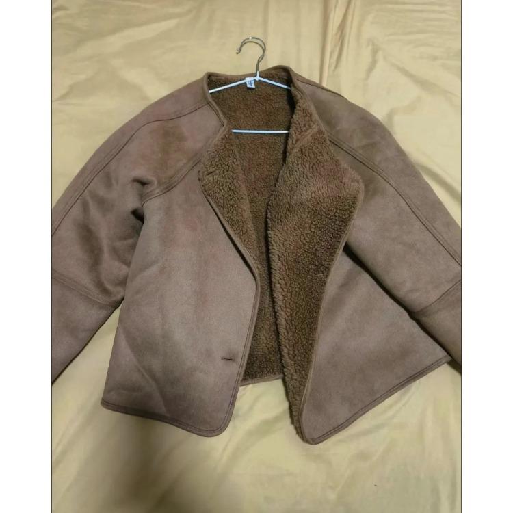 Зимнее теплое пальто для женщин Корейская мода Простое свободное флисовое пальто