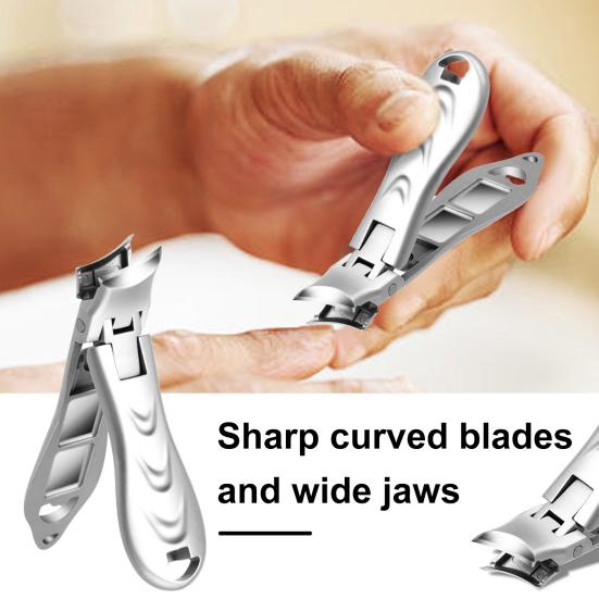 Портативные кусачки для ногтей с брызгозащищенным улавливателем острые широкие губки из нержавеющей стали