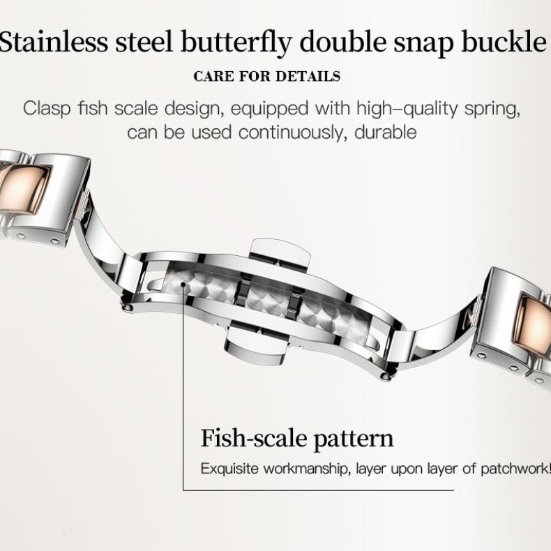 OUPINKE Часы Модный бренд Автоматические механические часы Водонепроницаемые женские часы