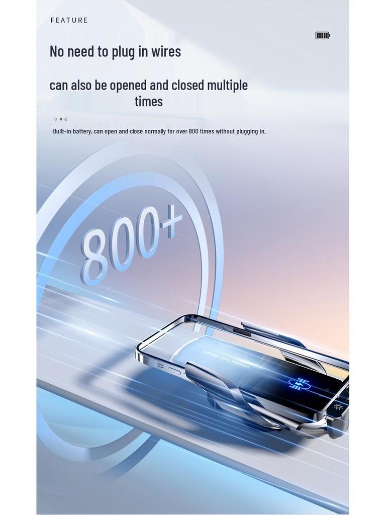 Q88 Magic Clip: Беспроводной автомобильный держатель для телефона 15 Вт со съемным магнитным зарядным устройством и поддержкой навигации