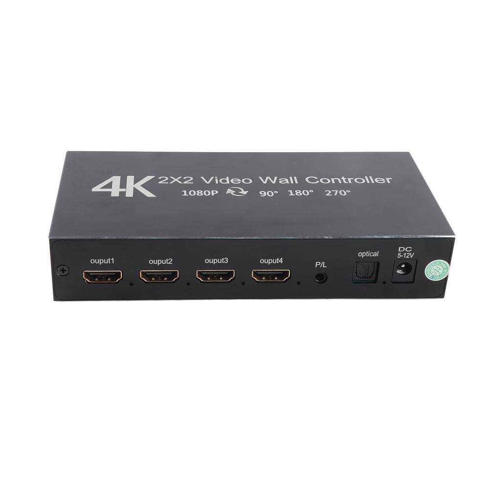 4K TV Splitter 2X2 Rotary Splicing 90 градусов 180 градусов 270 градусов Интерфейс мультимедиа высокой четкости 1 вход 4 выхода