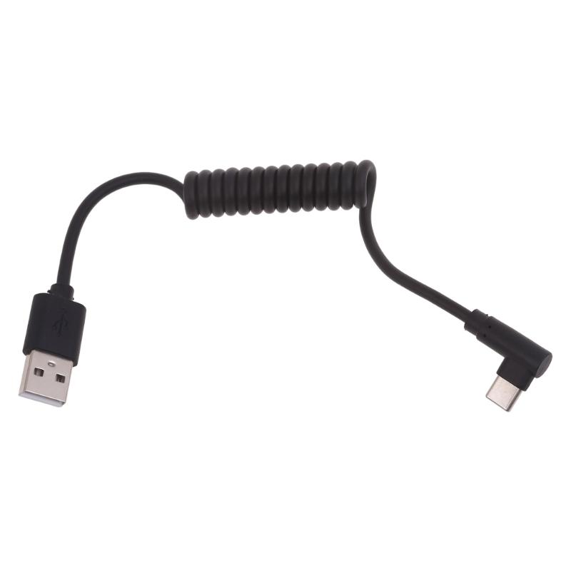 Спиральный кабель USB Type C, Угловой удлинитель USB C на USB2.0, Адаптер USB C 90 градусов, Кабели для синхронизации данных