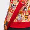 adidas Cny Новогодний геометрический узор с полным принтом, длинный рукав, толстовка с капюшоном, женская толстовка с капюшоном, красная HI3262
