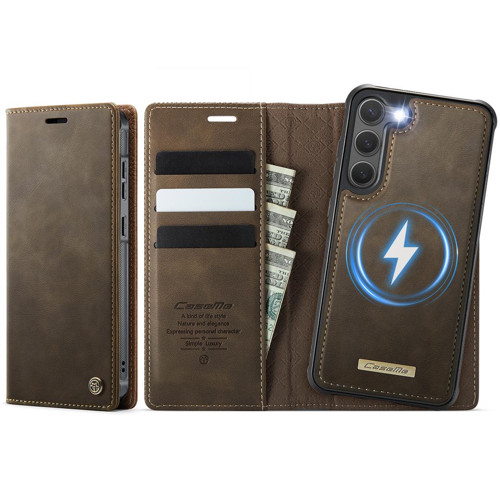 For Samsung Galaxy S23+ Case CASEME C49 Compatible with MagSafe RFID Blocking Detachable Wallet Leather Phone Cover