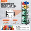 Refrigerant Tank Rack, with 3 x 30lbs and Other 3 Small Bottle Tanks, Cylinder Tank Rack 12.79x12.99x47.12 in, Refrigerant Cylinder Rack and Holders