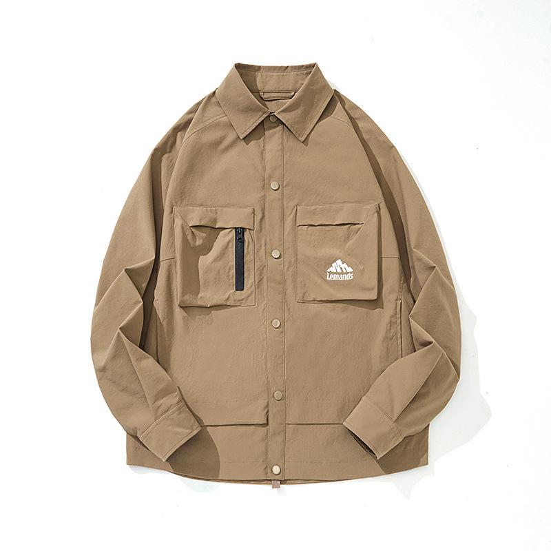 Lapel Jacket Jacket Men'S Season Khaki Sports Casual Top Mountain Functional Wind Tooling Jacket