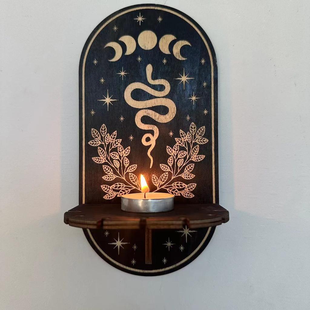 Подсвечник из дерева, подвеска, креативное украшение для дома, стойка для показа деревянных изделий ручной работы, внутреннее украшение