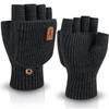 Xiaomi Casual Deer Patch Knit Fingerless Gloves Winter Thermal Half Finger Mittens Flip Cover Design for Daily Work Commute Unisex