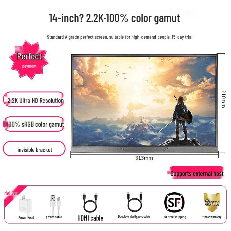 Портативный 4K IPS дисплей 14-15,6", расширение для ноутбука 144 Гц для PS4/Switch