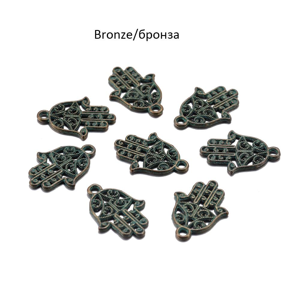 20 шт./лот античная бронза подвески Хамса защита ладони кулон для браслета ожерелье ювелирные изделия ручной работы 21x15 мм