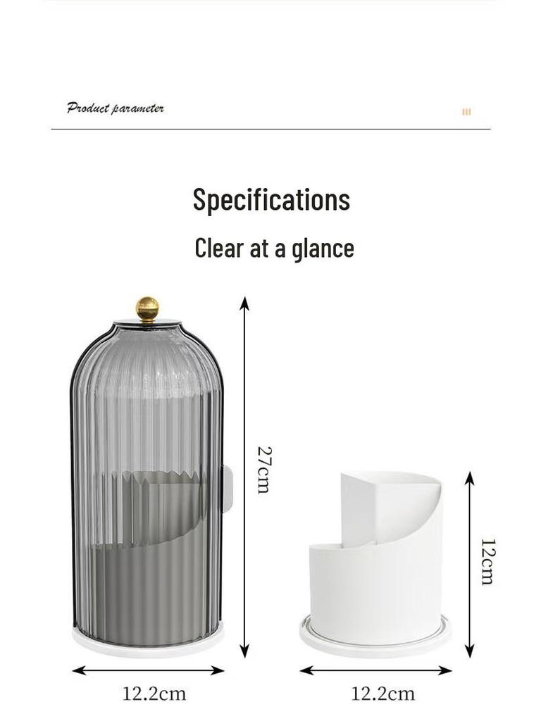 Rotating Desktop Cosmetic Organizer: Makeup Brush, Lipstick, and Pen Holder with Dustproof Dividers