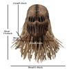 Halloween Scary Burlap Scarecrow Mask Horror Latex Full Head Mask Adult Cosplay Costume Prop for Haunted House Party