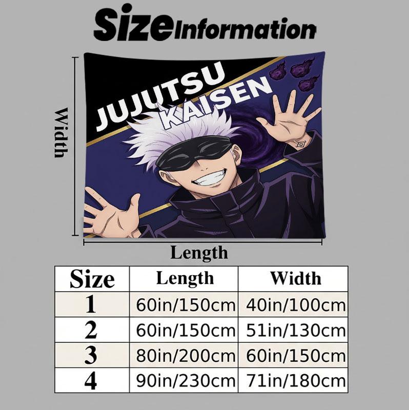 Jujutsu Kaisen Wall Tapestry Aesthetic Wall Hanging Printed Fabric Blanket Decorative Tapestries For Bedroom Living Room Home Decor