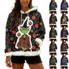 Women's Christmas  Print Contrasting Loose Casual Hoodie