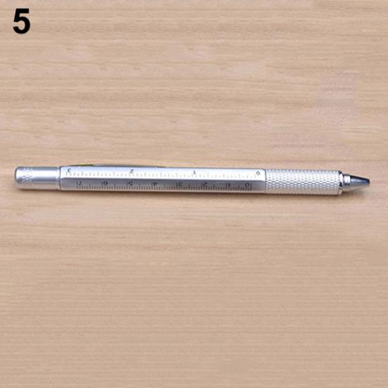 6 в 1 многофункциональная шариковая ручка стилус пузырьковый уровень линейка отвертка инструмент