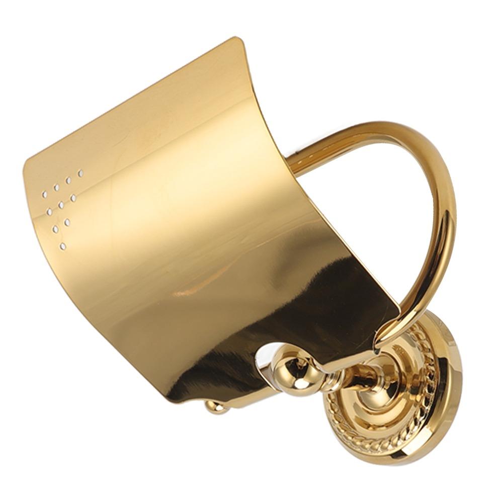 Exquisite Appearance Paper Roll Holder Copper Toilet Paper Holder Paper Towel Holder Space Saving