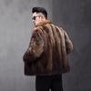 Североамериканская модная мужская шуба из искусственного меха норки и травы, мужская шуба из норки, модная свободная короткая куртка со стоячим воротником