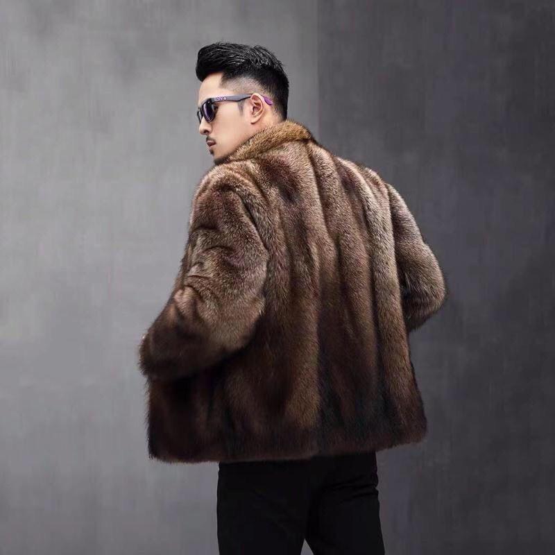Североамериканская модная мужская шуба из искусственного меха норки и травы, мужская шуба из норки, модная свободная короткая куртка со стоячим воротником