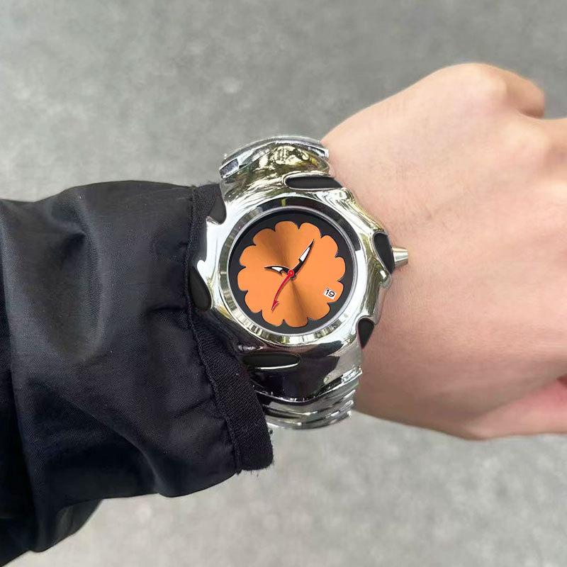 Retro Fashion Trend Men's Watch Y2K Unique Blade Stainless Steel Strap Luxury Top Analog Quartz Waterproof Wristwatches Clock