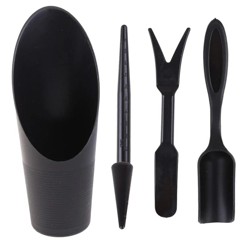 Набор садовых посадочных инструментов 4 шт. Посадочная лопатка, ложка, инструмент для рассады суккулентов, инструмент для бонсай, удобрение, пластиковая ручка, инструменты для замены почвы