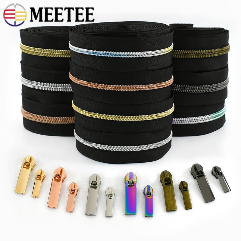 2/4/10 метров №3 №5 Черные нейлоновые молнии на метр с пуллером для молнии Куртка Пальто Швейная молния Ремонт Одежда Поделки Аксессуары