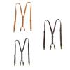 Brown Suspenders for Men Black Suspender Clip Simple Leather Suspenders  Gift
