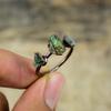 Green Tourmaline Rough Ring Electroformed Copper Ring Handmade Gemstone Rings Electroformed Copper Jewelry For Gift Available In Ring Size