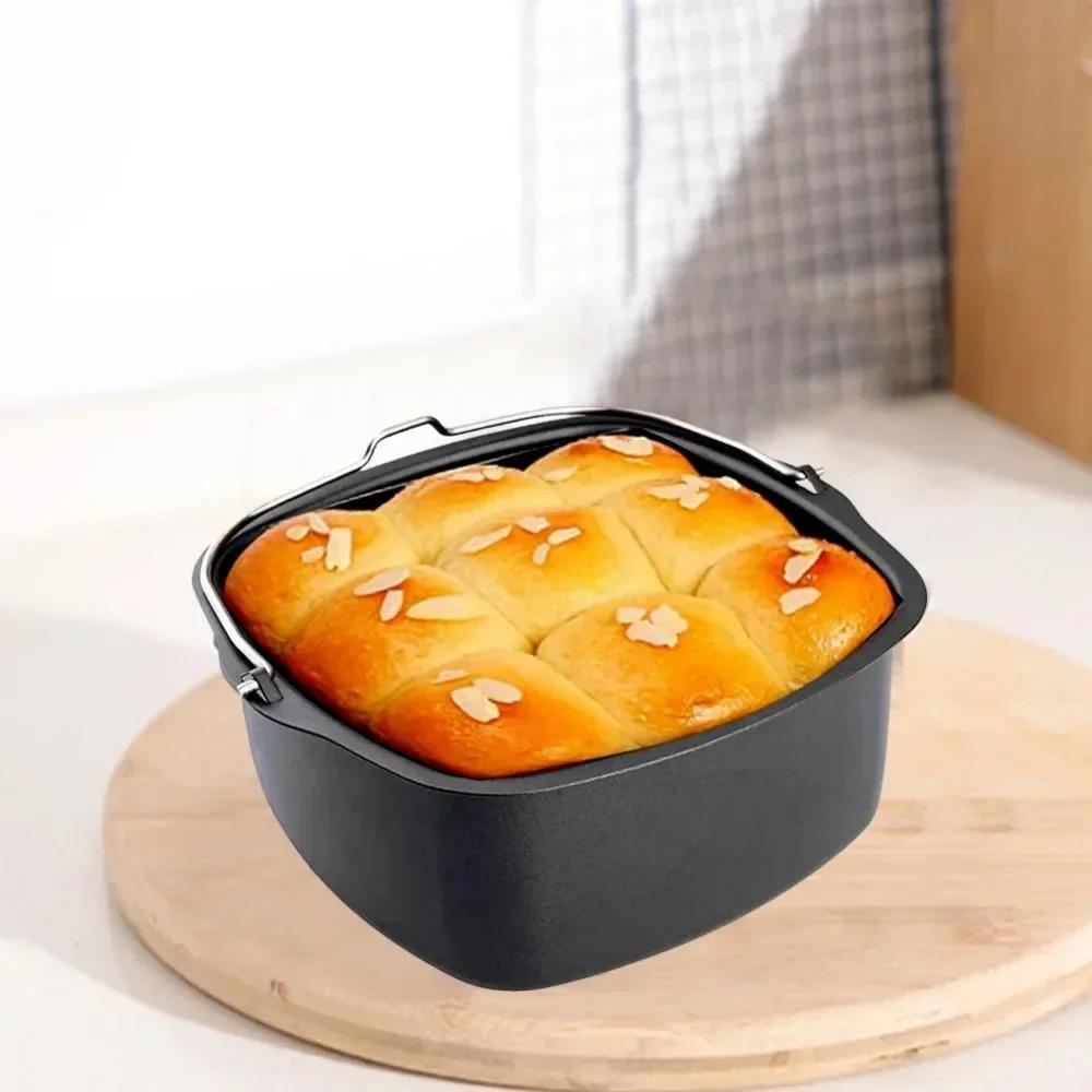 Non-Stick Air Fryer Baking Tray & Basket, Oven-Safe Cake Pan for Philips, Multi-Use Kitchen Tool for Chips, Pizza & Desserts