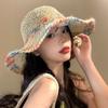 Hand-woven Straw Hat, Color Mixed Thread, Big Brim, Fashion Sunscreen, Straw Hat, Children's Vacation Style Sun Hat, Summer