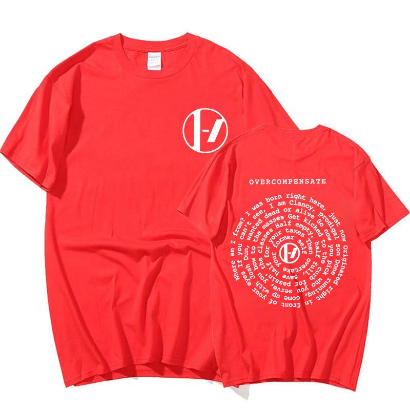 Футболка с принтом текста песни Twenty One Pilots Overcompensate The Clancy World Tour 2025 Футболки Мужская Женская Мода Рок Хип-Хоп Футболки