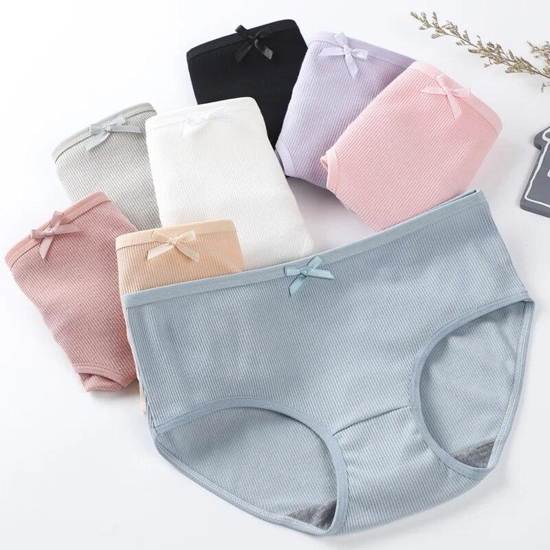 Sexy Women's Underwear Seamless Panties Plus Size Lingere Solid Color Briefs Mid Waist Comfortable Underpants