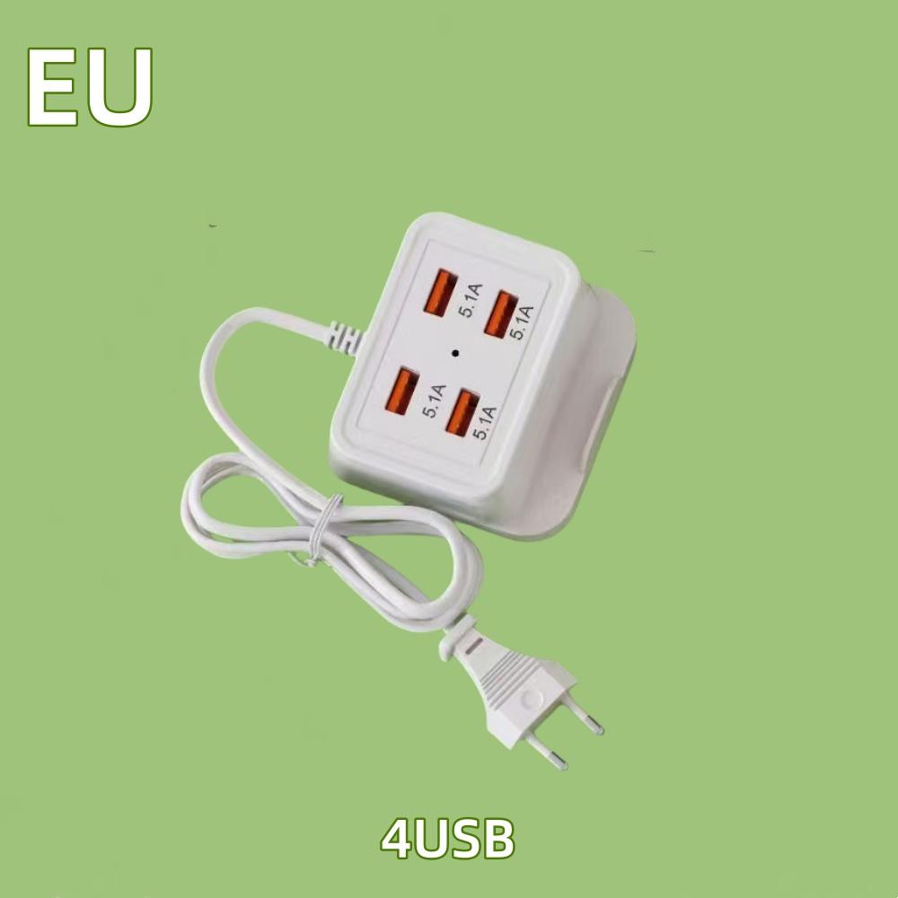 5.1A Fast Charging USB C Charger PD 4 Ports Wall Socket Mobile Phone Type C Charger Adapter Power Strip for iPhone 16 Samsung