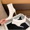 Fashion 2025 Autumn and Winter New High Heels Pointed Toe Stiletto Heel Women's British Style Mid-leg Boots