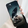 Чехол-череп с вороном для iPhone 12 11 13 14 15 16 Pro Max Mini Чехол для iPhone XR X XS Max Plus Чехол для телефона