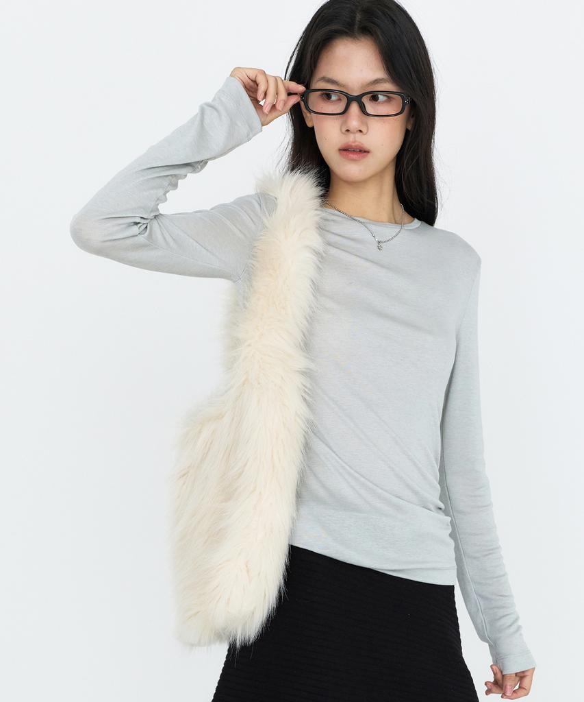 MONGDOL Wool Tencel Round Neck Long Sleeve T-Shirt Mdts111_6 Colors