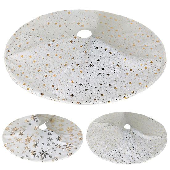 Юбка для рождественской елки, луна, звезда, снежинка, юбка для елки, двухслойная, зимняя, праздничная, декоративная, домашний коврик для карандаша, рождественская елка