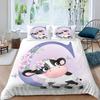Милый комплект постельного белья с изображением коровок Kawaii Farm Animal, комплект постельного белья из микрофибры с цветочным рисунком, двуспальный комплект постельного белья для мальчиков и девочек, декор