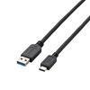 Elecom USB-кабель Type C (USB-A на USB-C) 1,5 м USB3.1 совместимый 3A выход макс 5 Гбит/с черный USB3-AC15BK